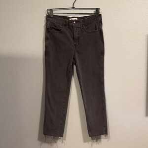 Madewell Stovepipe Charcoal Ankle Jeans